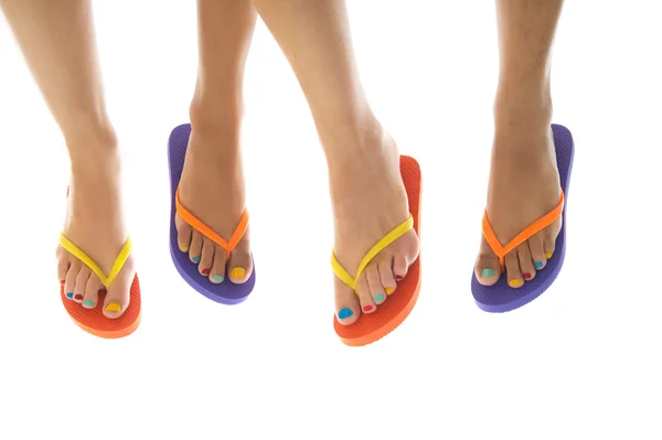 Sommar fötter med flip flops — Stockfoto