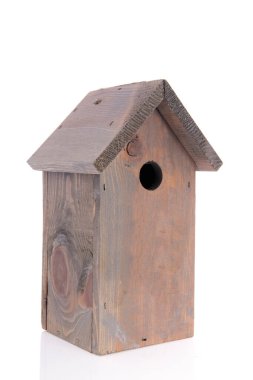 Bird nest box isolated over white background