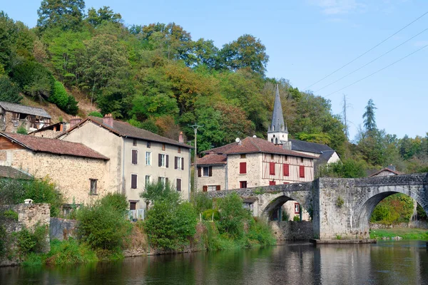 Saint Léonard Noblat Français Avec Vieux Pont — Photo