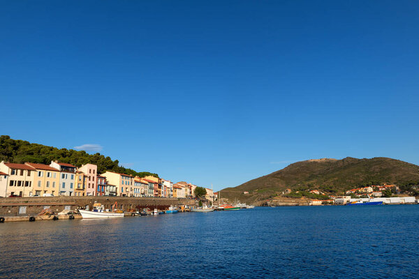 Landscape harbor Port Vendres in France