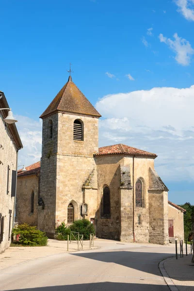 Kerk Klein Dorpje Lusignan Petit Het Frans Lot Garonne — Stockfoto