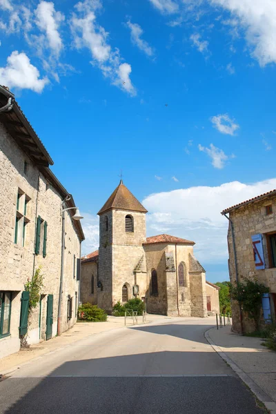 Kirche Kleinen Dorf Lusignan Petit Französischen Lot Garonne — Stockfoto