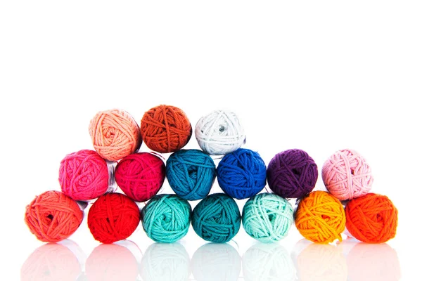 Colorful Knitting Wool Isolated White Background — Stock Photo, Image