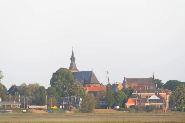 Gündoğumunda Hollanda Köyü Hattem — Stok fotoğraf