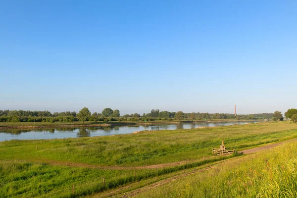 Landschaft Holländischer Fluss Ijssel — Stockfoto