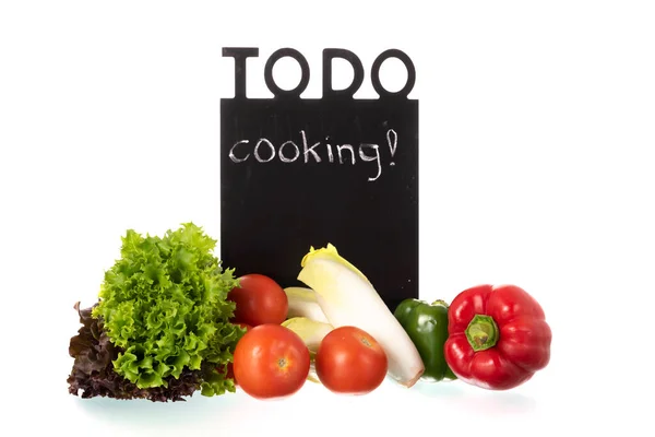 Cocinar Con Verduras Frescas Aisladas Sobre Fondo Blanco —  Fotos de Stock