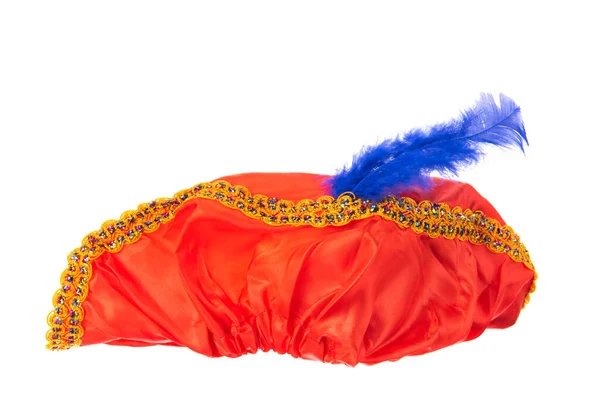 Silk Hat Dutch Piet Feather Isolated — Stock Photo, Image