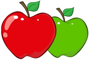 kırmızı ve yeşil elmalar