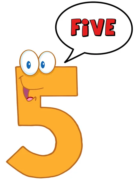 Number Five Character With Speech Bubble