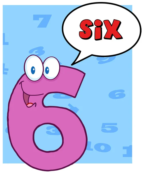 Number Six With Speech Bubble — Stock Photo, Image