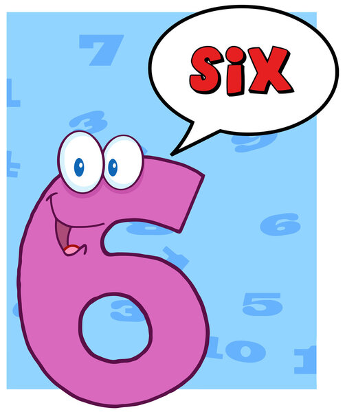 Number Six With Speech Bubble