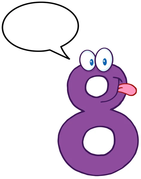 Happy Number Eight With Speech Bubble — Stock Photo, Image