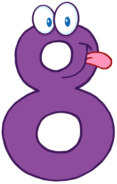 Happy Number Eight With Speech Bubble — Stock Photo, Image