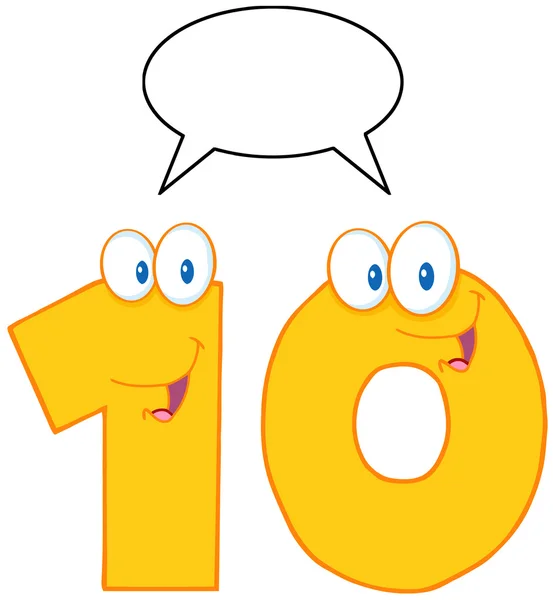 Yellow Number Ten Character — Stock Photo, Image