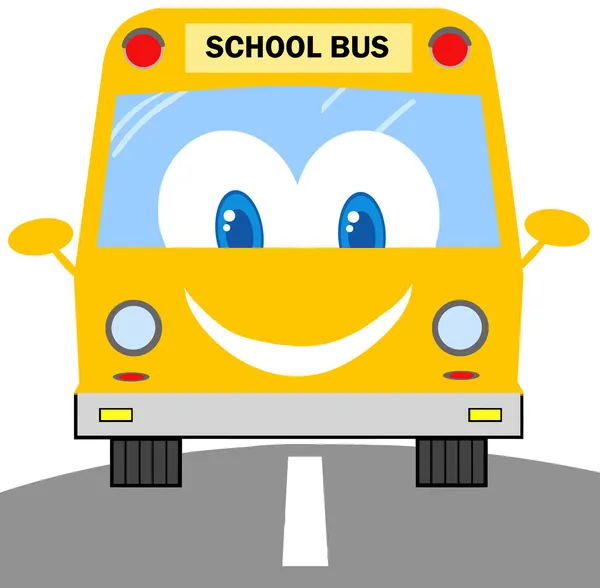 Personaggio cartone animato scuolabus — Foto Stock