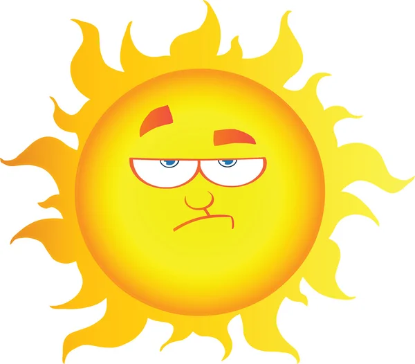 Lowering Sun Cartoon Character — Stock Photo, Image