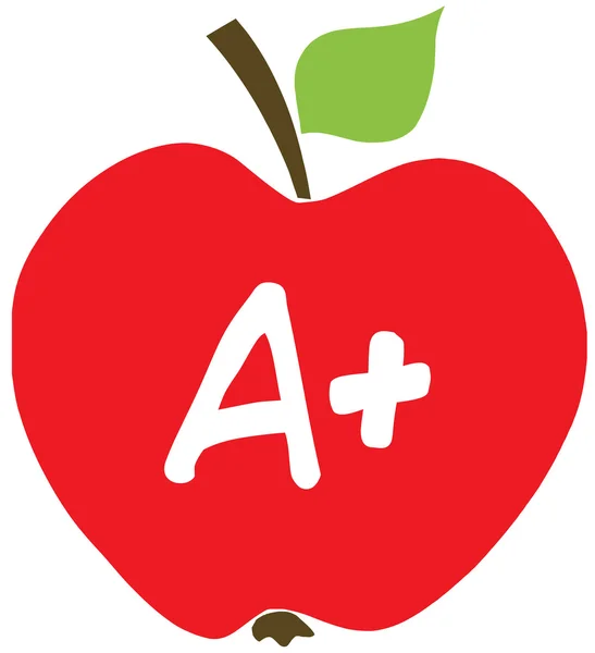 Jabłko z A + — Zdjęcie stockowe