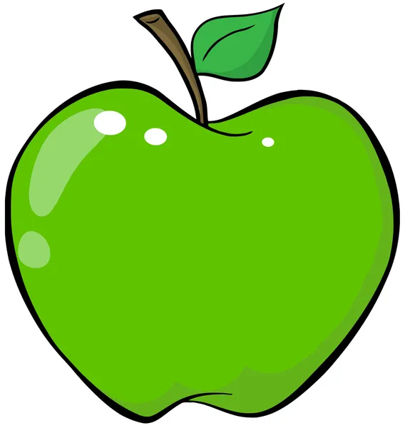 Cartoon grönt äpple — Stockfoto