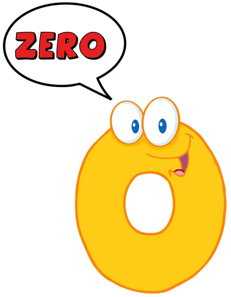 Número Zero Caráter engraçado dos desenhos animados — Fotografia de Stock