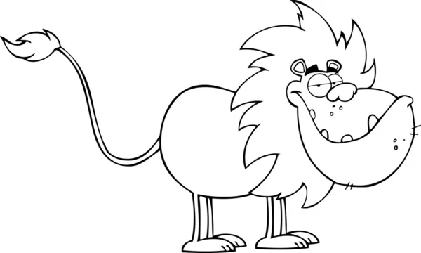 Outlined Funny Lion — Stock Photo, Image