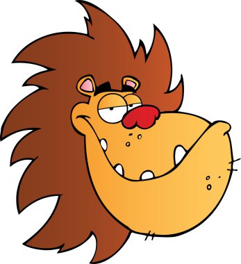 Aslan baş çizgi film maskot karakteri
