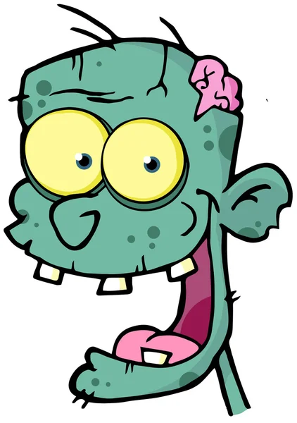 Personaje de dibujos animados Happy Zombie Head —  Fotos de Stock