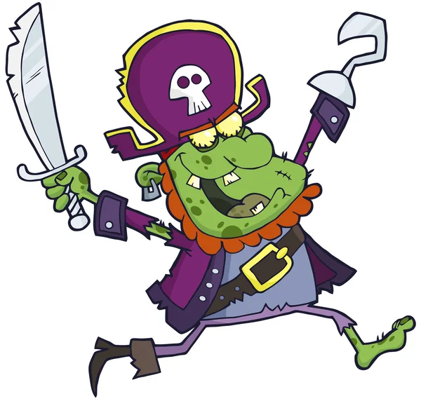 Пиратский зомби с мечом — стоковое фото