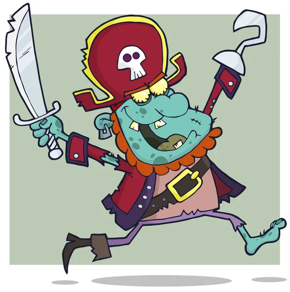 Pirata Zombie con un Cutlass — Foto de Stock