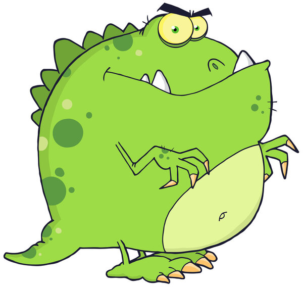 Green Dinosaur Cartoon Character
