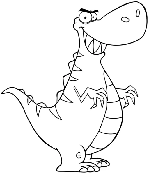 Outlined Angry Dinosaur — Stock Photo, Image