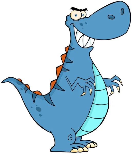 Angry Blue Dinosaur Character — Stock Photo, Image