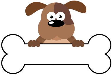 karikatür köpek kemik afiş üzerinde