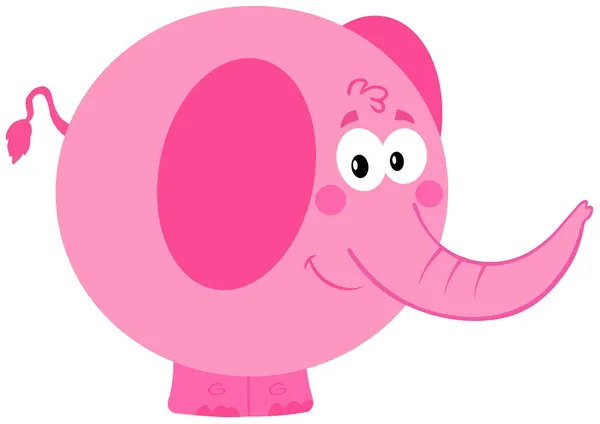 Cartoon roze olifant — Stockfoto