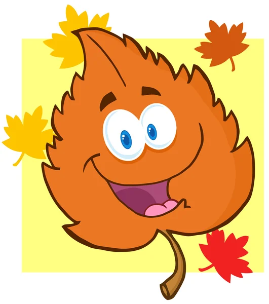 Caráter dos desenhos animados da folha laranja — Fotografia de Stock