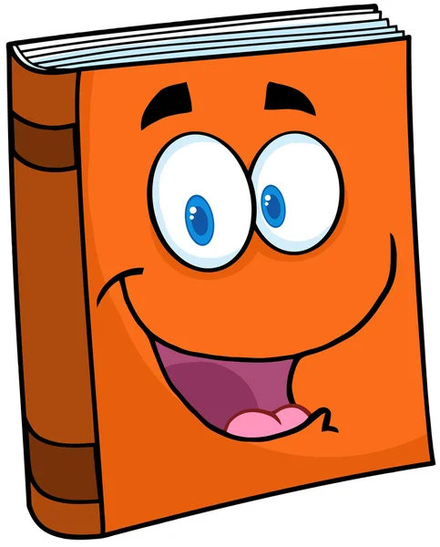 Happy Orange Book Mascot — Stock Vector