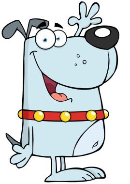 gri köpek çizgi film karakteri için tebrik sallayarak