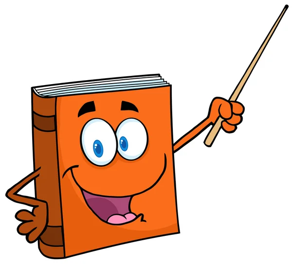 Text Book Cartoon Character With A Pointer — Stock Photo, Image