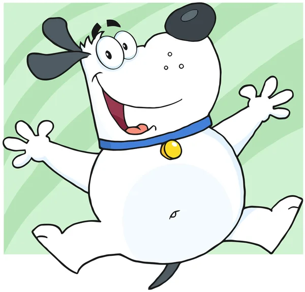 Weißer dicker Hund Zeichentrickfigur — Stockfoto