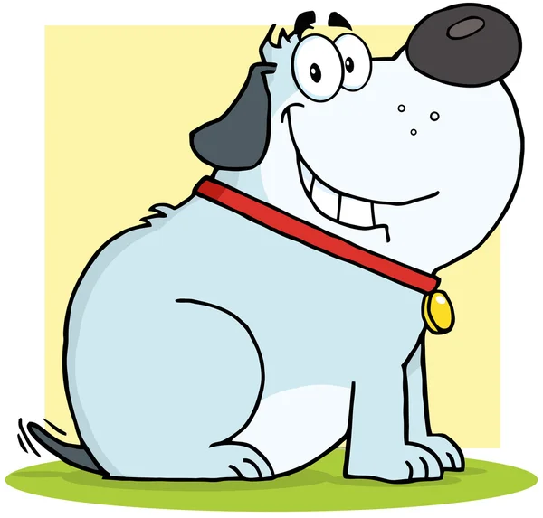 Gray Fat Dog Cartoon Mascot Character — Stock Photo, Image