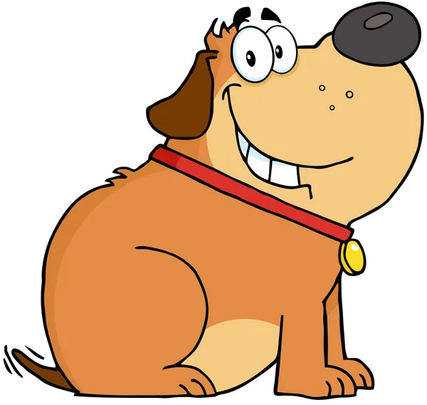 Fat Dog Cartoon Mascot Character — Stock Photo, Image