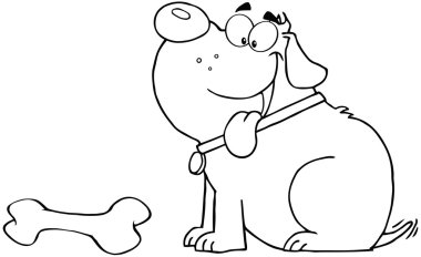 mutlu koca köpek kemik ile özetlenen