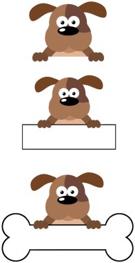 Dog Head Cartoon Mascot Characters- Collection clipart