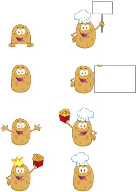 patates çizgi film karakterleri maskot toplama