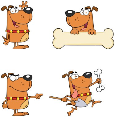 Köpekler maskot karakterleri koleksiyonu çizgi film.