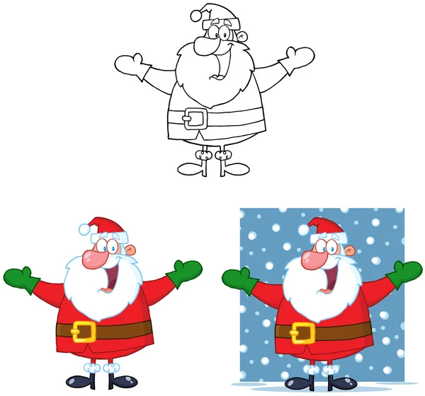 Jolly Santa Claus Personajes de la mascota de dibujos animados - Colección — Foto de Stock