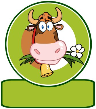 süt ineği karikatür logo maskot