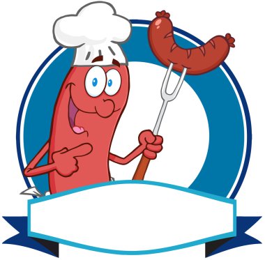 sosis çizgi film maskot logosu