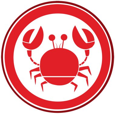 Red Circle Crab Logo clipart