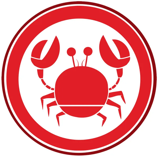 Czerwone koło Krab logo — Zdjęcie stockowe