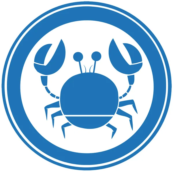 Niebieskie koło Krab logo — Zdjęcie stockowe